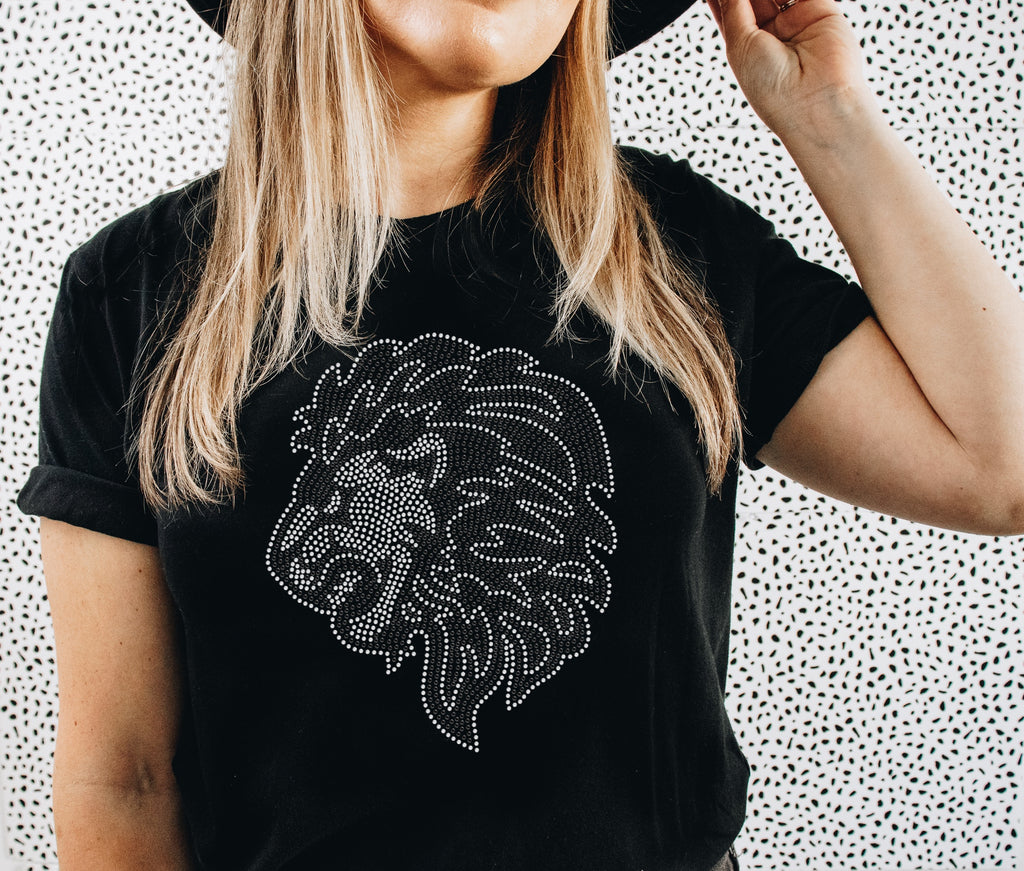 Mascot Rhinestone Lion Head Mascot RHINESTONE TRANSFER – Tees Me Boutique