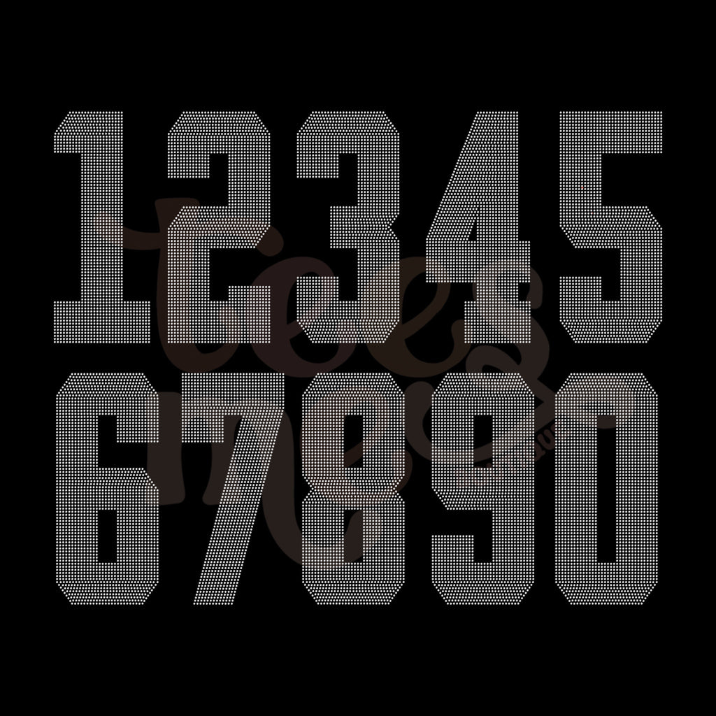Custom SPANGLE Text SPANGLE Transfer - 12" Athletic Numbers - One Color