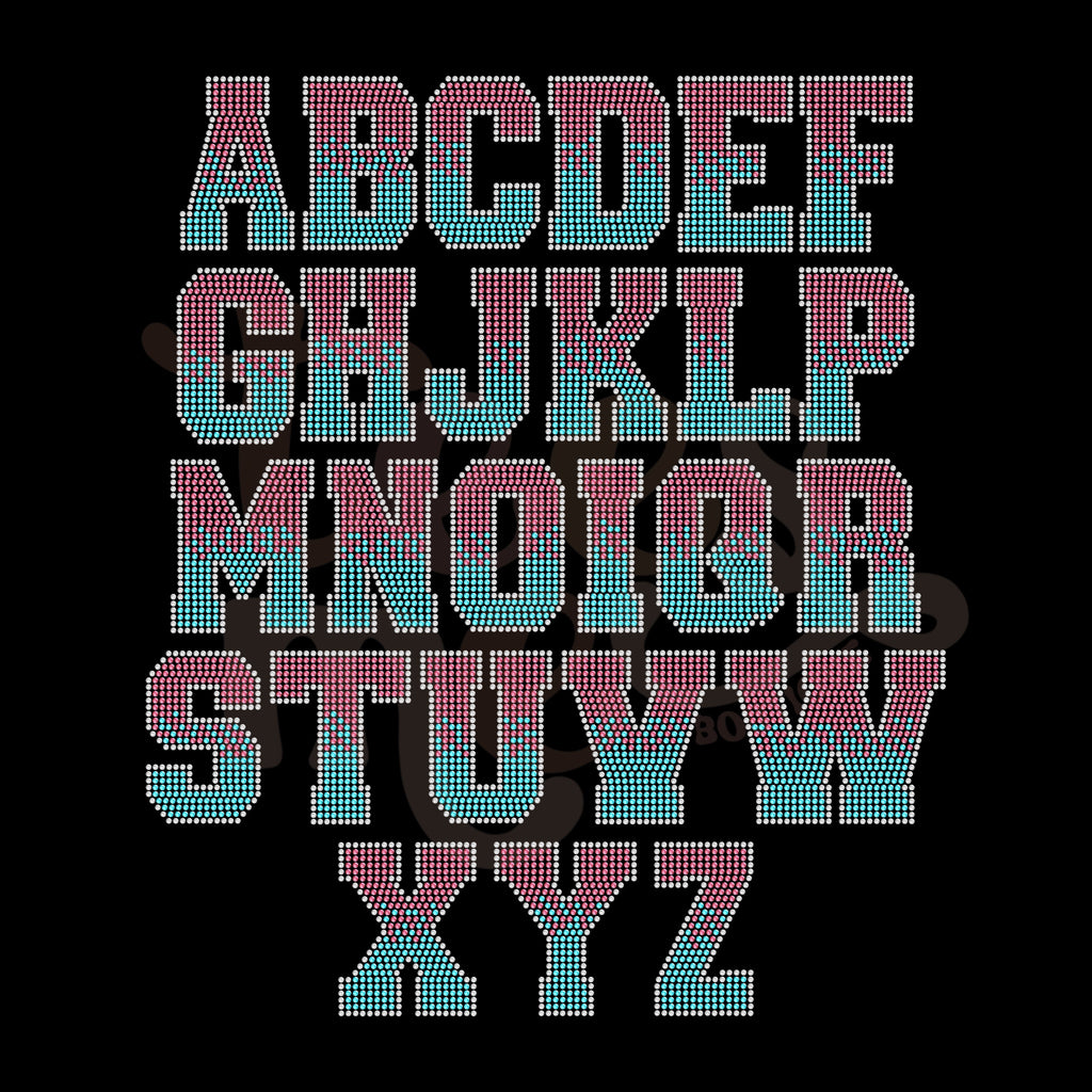 Semi Custom Rhinestone Transfer - Ombre - 2 Color Fill