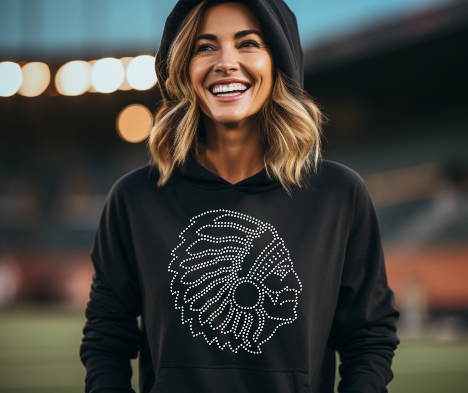Mascot Rhinestone Indian Head Mascot RHINESTONE TRANSFER – Tees Me Boutique
