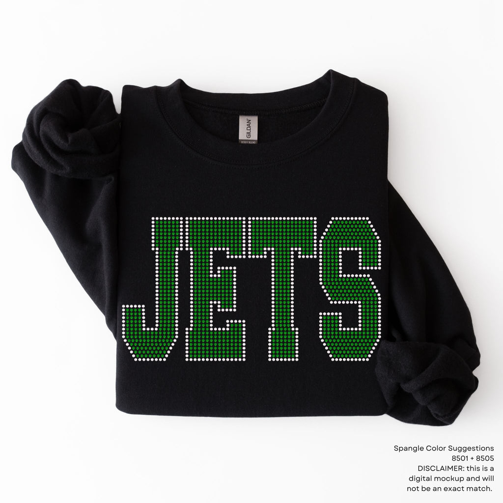 Jets Block Letters SPANGLE TRANSFER