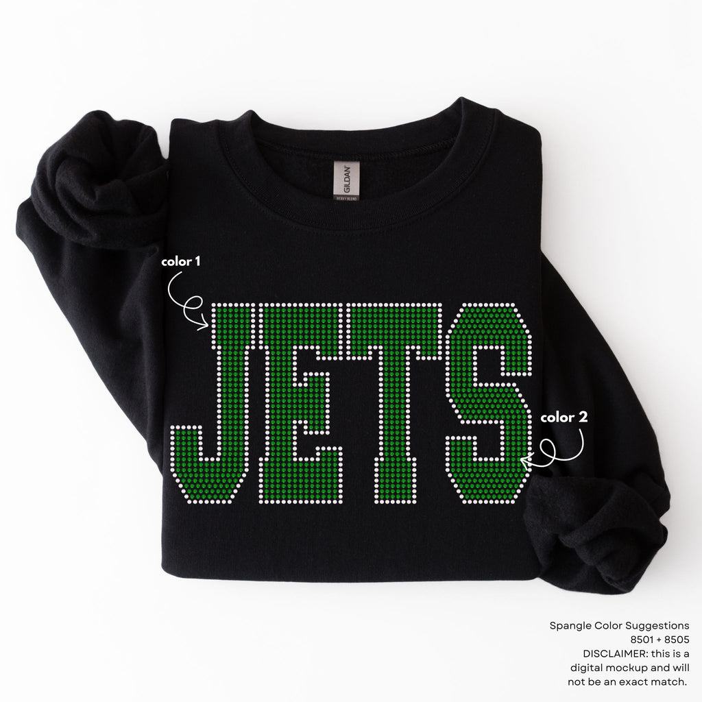 Jets Block Letters SPANGLE TRANSFER