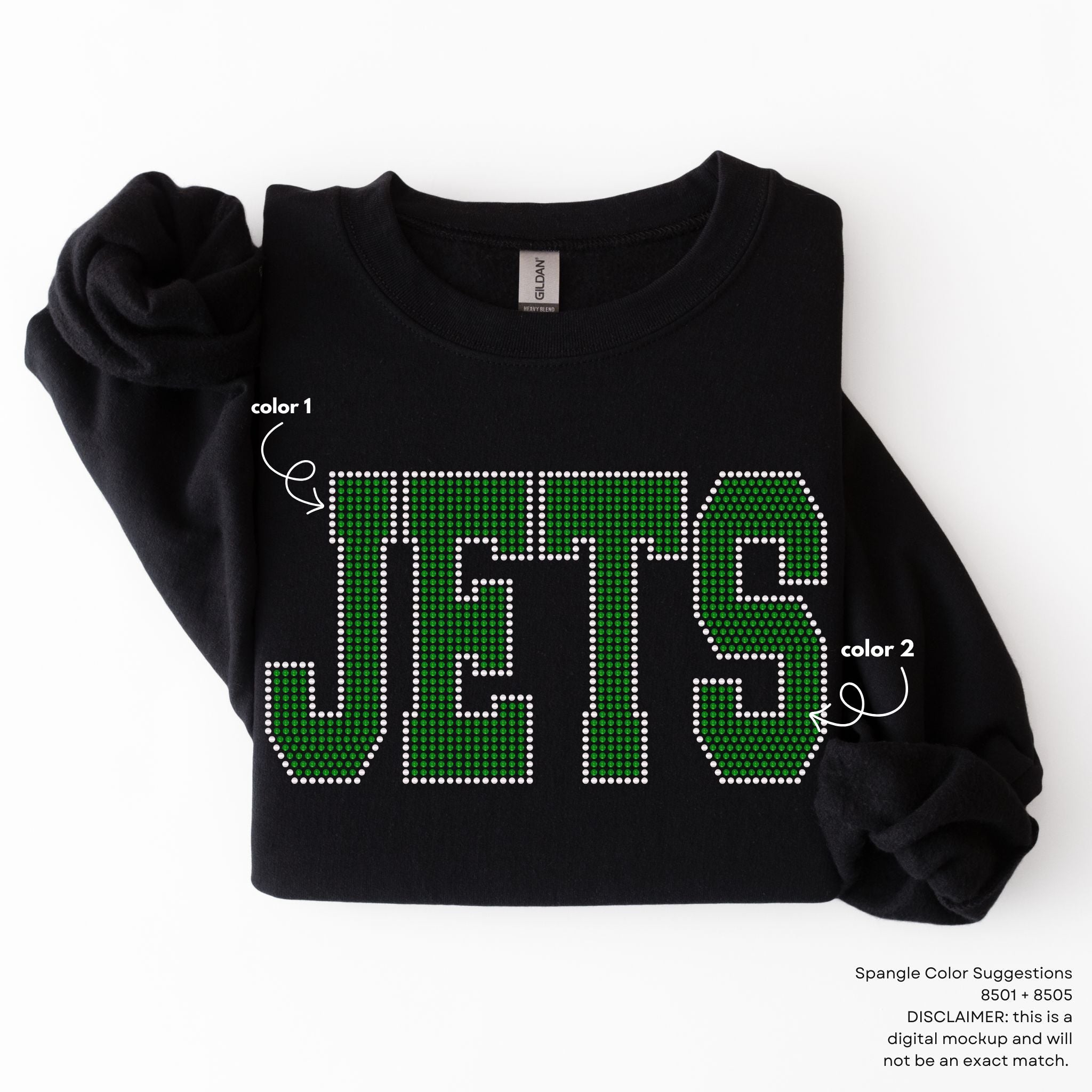 Jets Block Letters SPANGLE TRANSFER