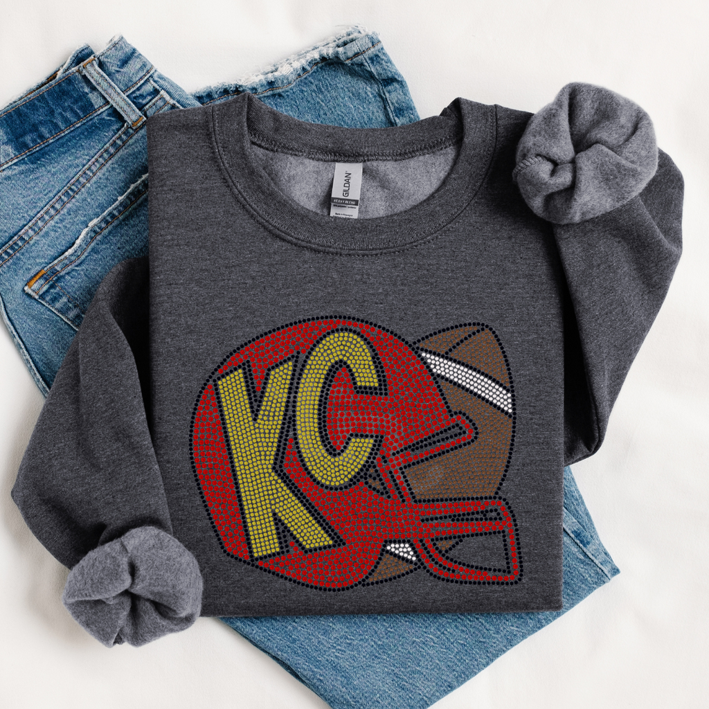 KC Football Helmet SPANGLE TRANSFER