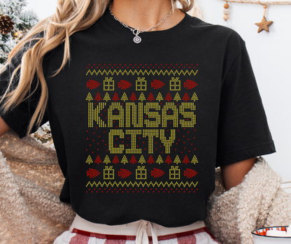 Kansas City Christmas Sweatshirt RHINESTONE TRANSFER