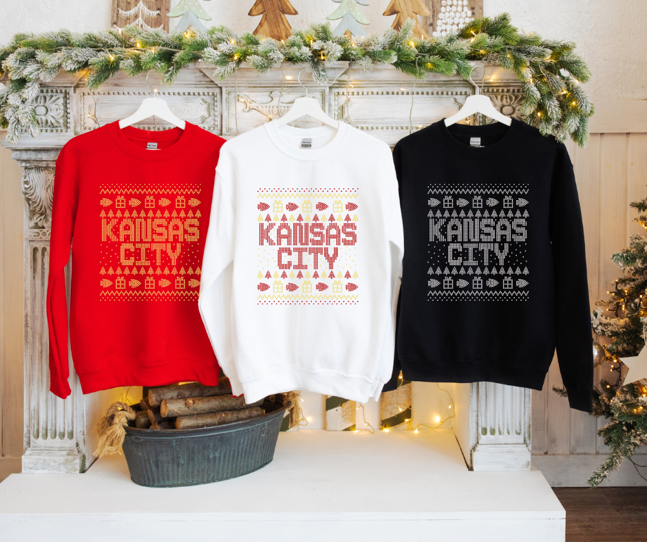 Kansas City Christmas Sweater SPANGLES TRANSFER