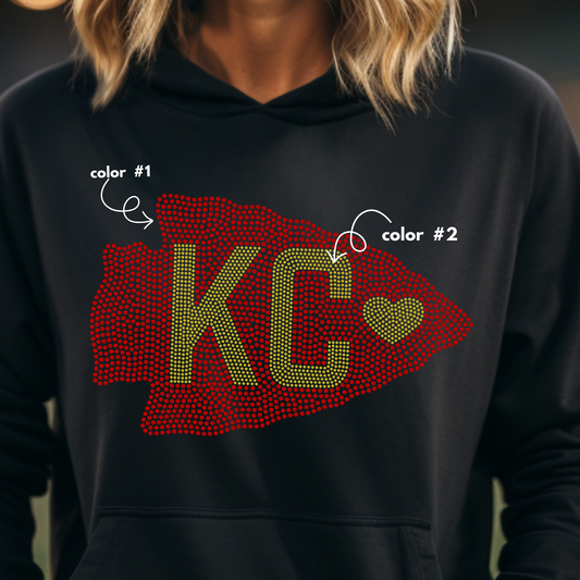 KC Heart Arrowhead SPANGLE TRANSFER