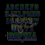 Semi Custom Spangle Transfer - Large Ombre Font - 2mm