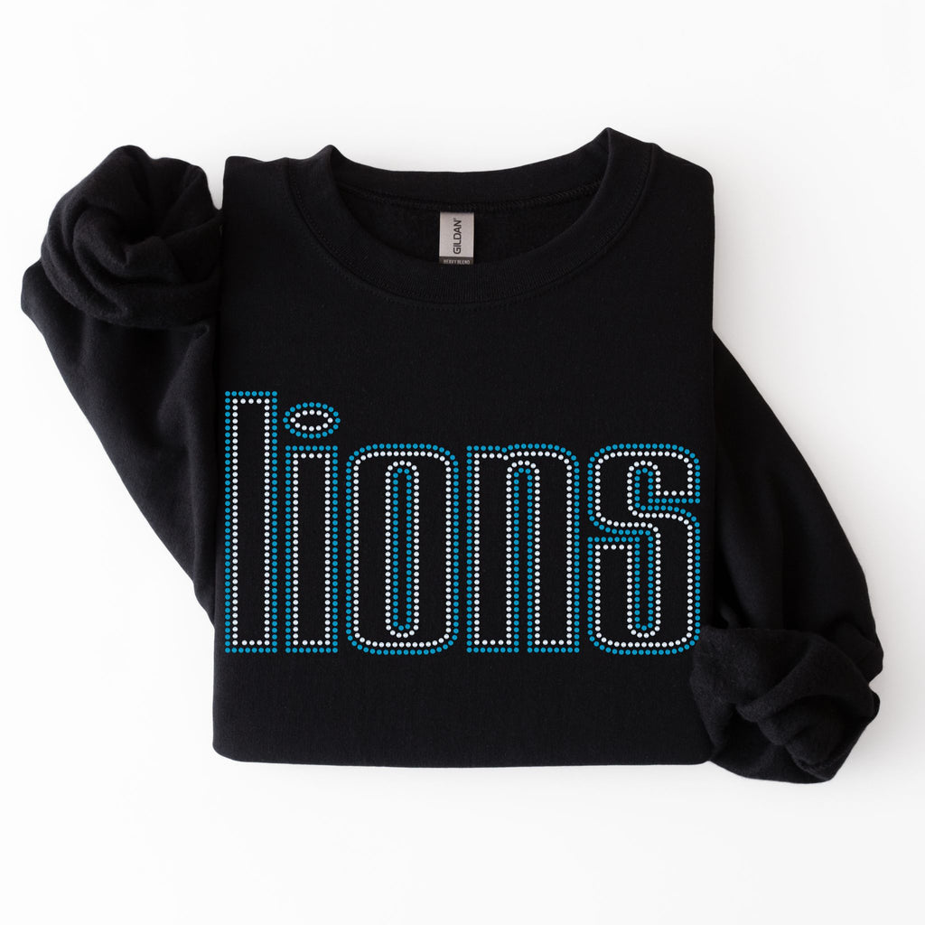 Lions Double Outline RHINESTONE TRANSFER