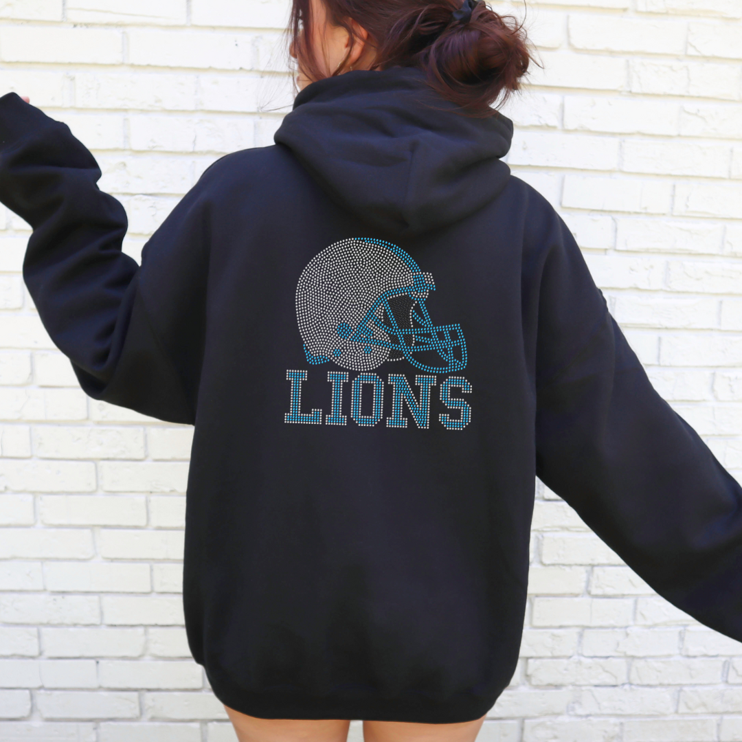 Lions Football Helmet RHINESTONE TRANSFER