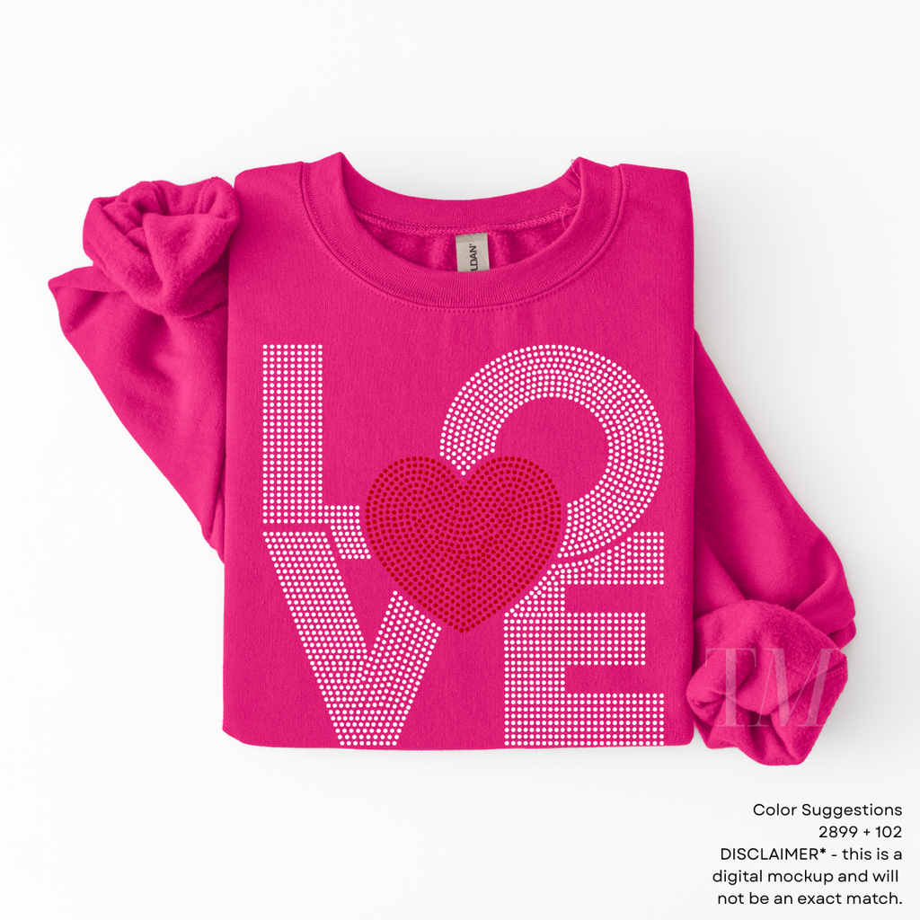 Love Square Heart SPANGLES TRANSFER