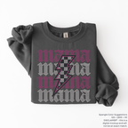 Mama Checkered Lightning Bolt SPANGLE TRANSFER