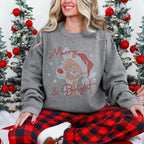 Merry and Bright Reindeer SPANGLES TRANSFER