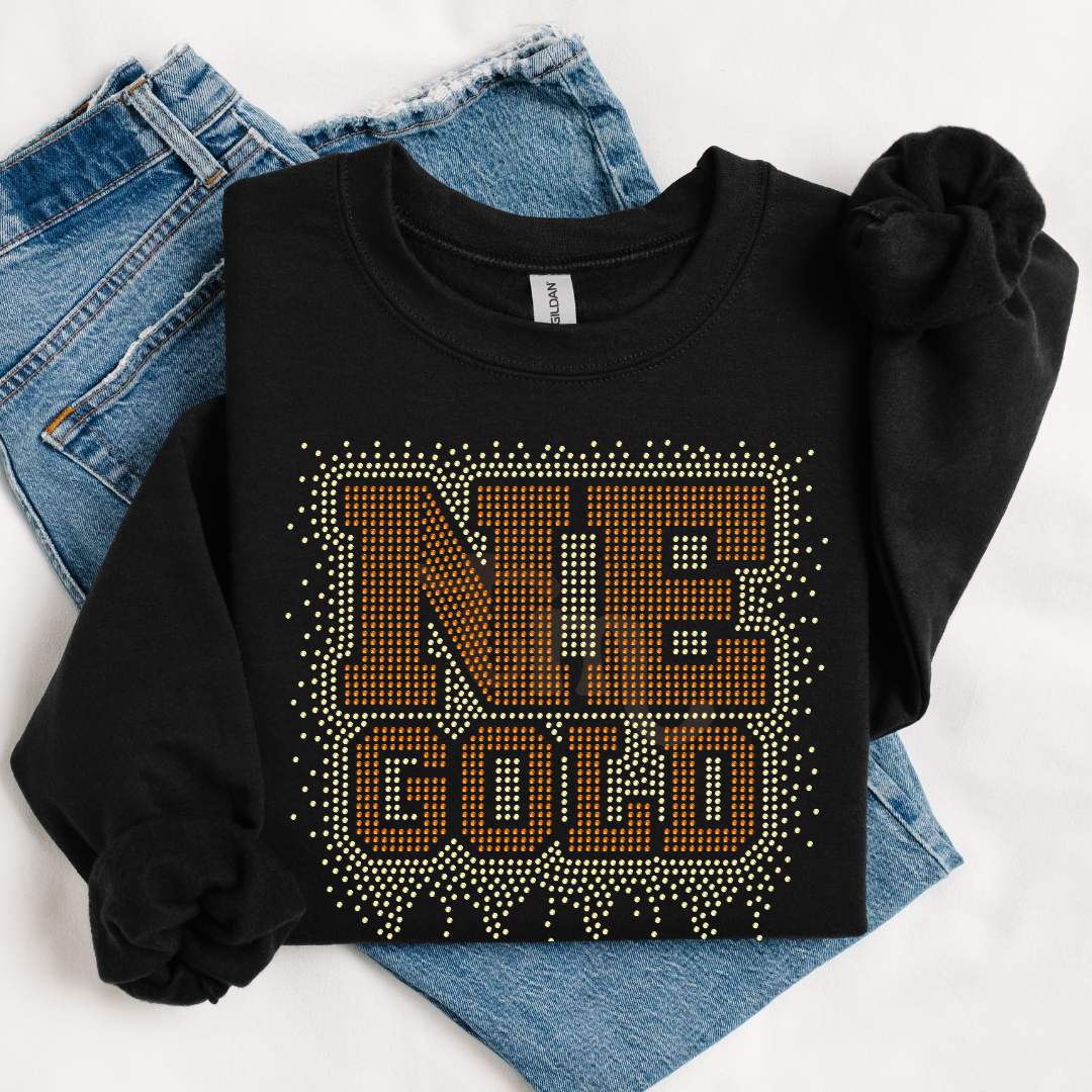 NE Gold Athletic Drip RHINESTONE TRANSFER