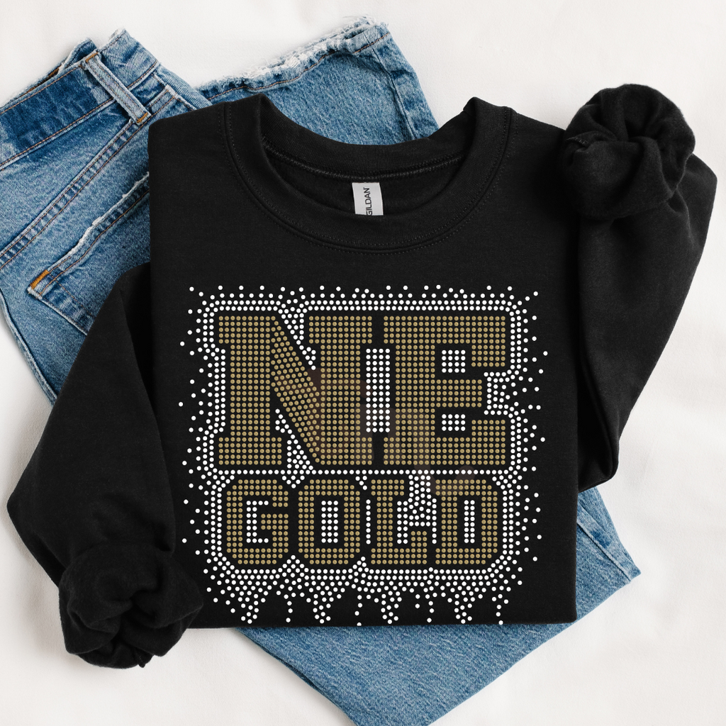 NE Gold Athletic Drip SPANGLE TRANSFER