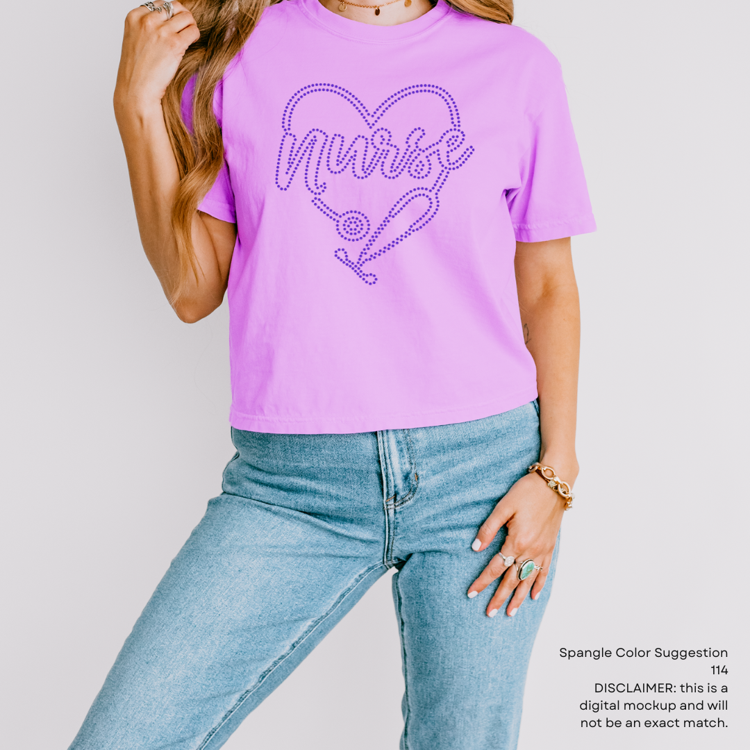 Nurse Heart Stethoscope SPANGLES TRANSFER