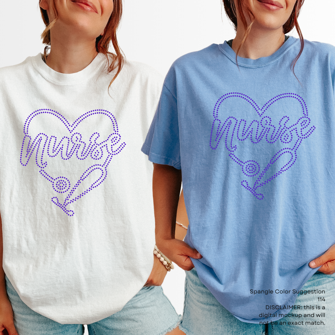 Nurse Heart Stethoscope SPANGLES TRANSFER
