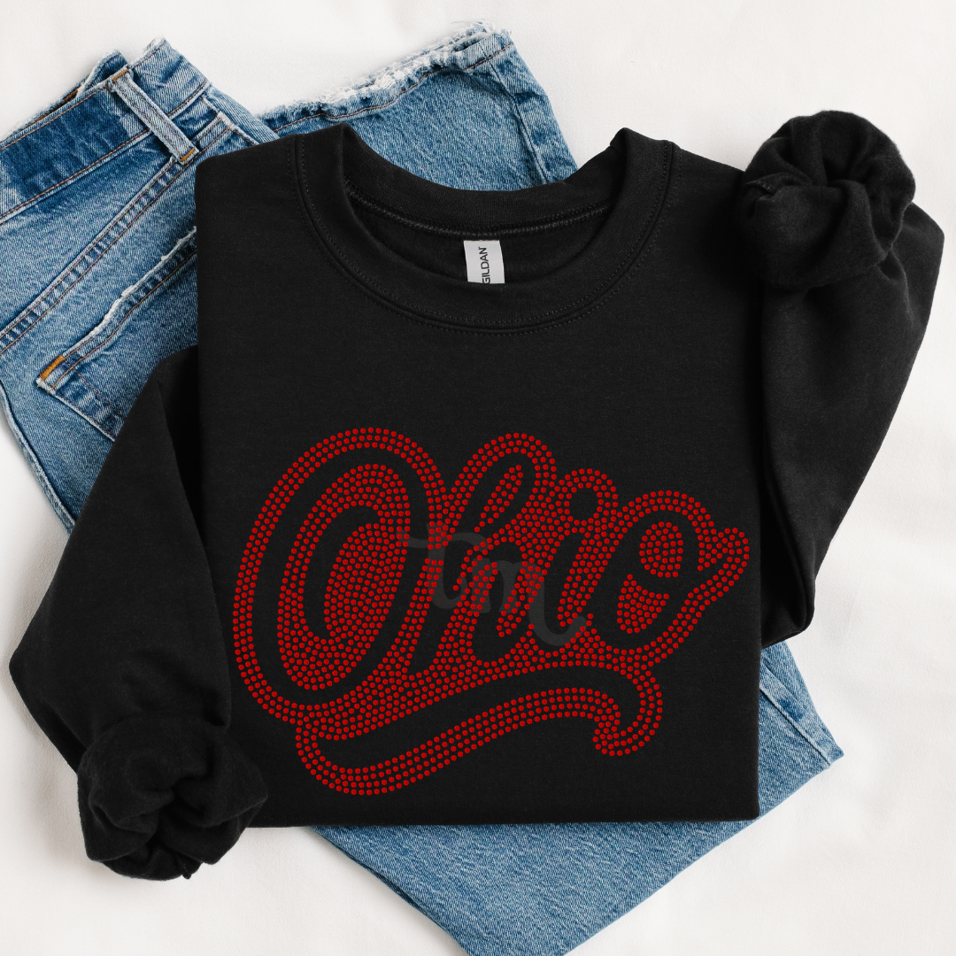 Ohio Script Style RHINESTONE TRANSFER