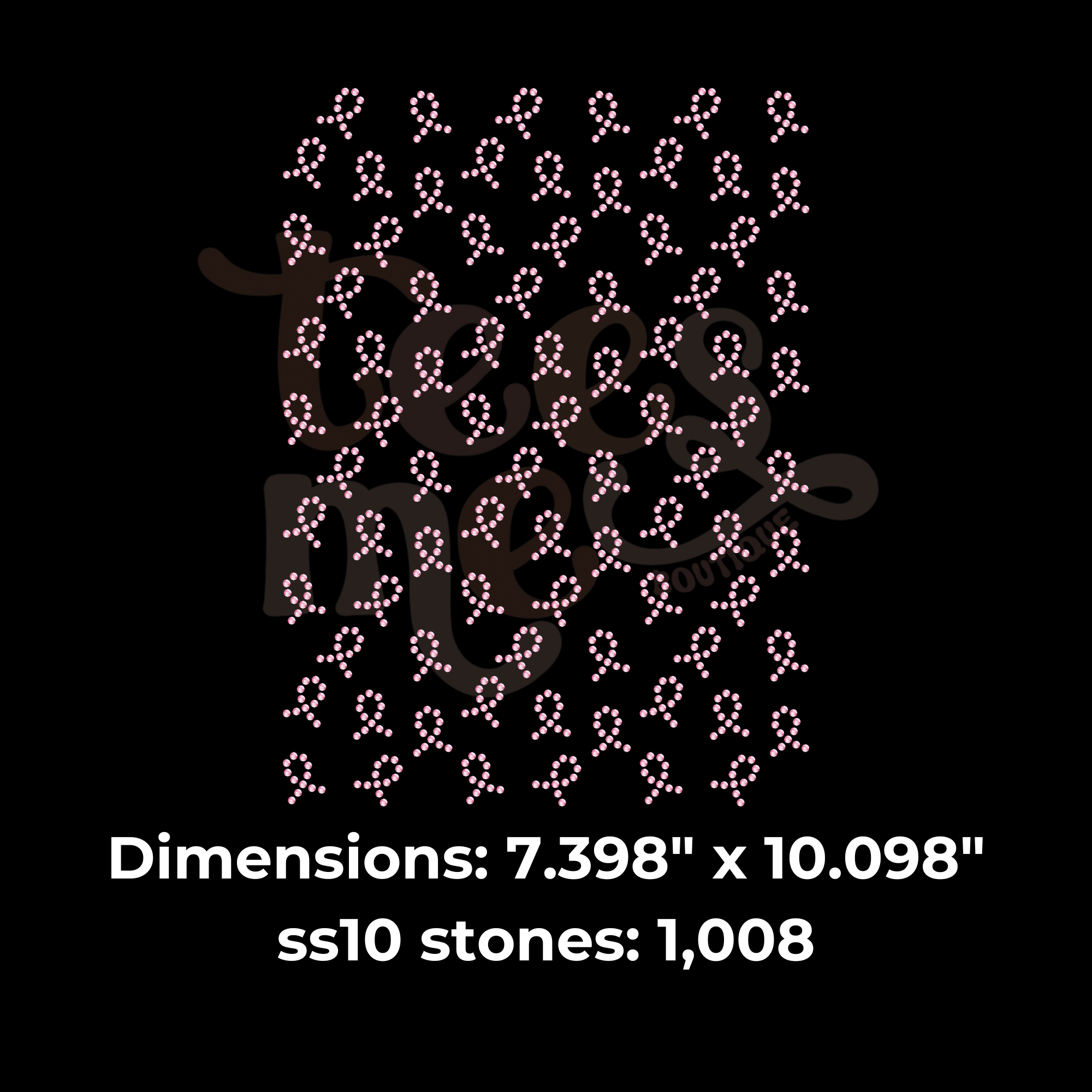 Ribbons Pattern RHINESTONE TRANSFER