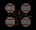 Baseball Pocket SHEET OF FOUR RHINESTONE TRANSFER