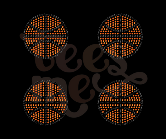 Basketball Pocket SHEET OF FOUR RHINESTONE TRANSFER