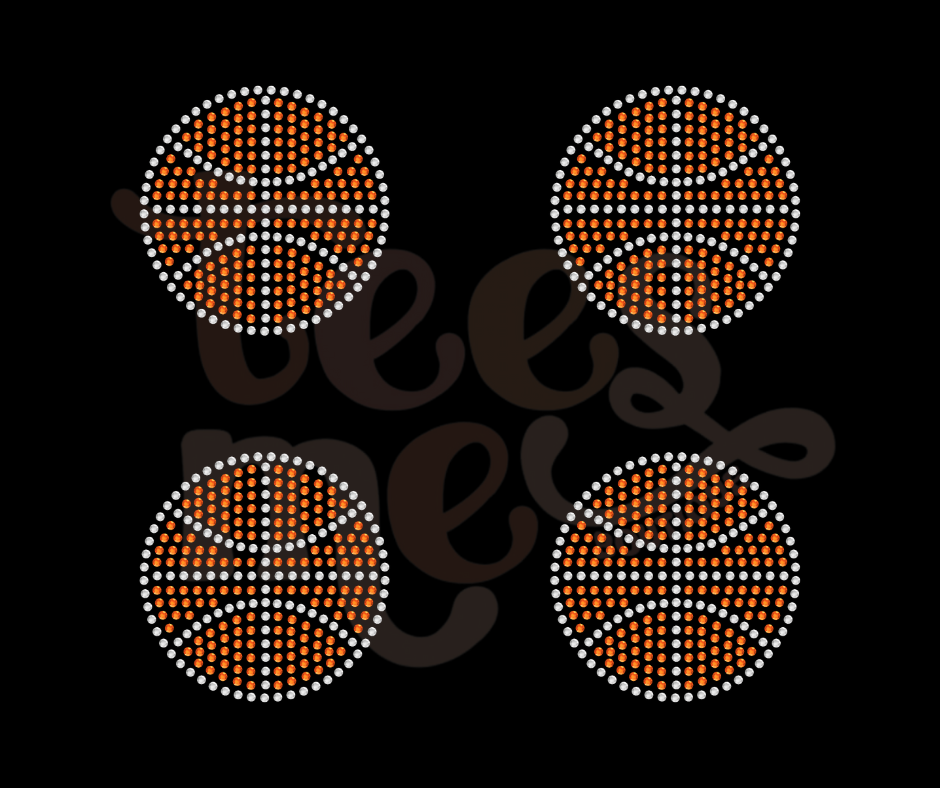 Basketball Pocket SHEET OF FOUR RHINESTONE TRANSFER