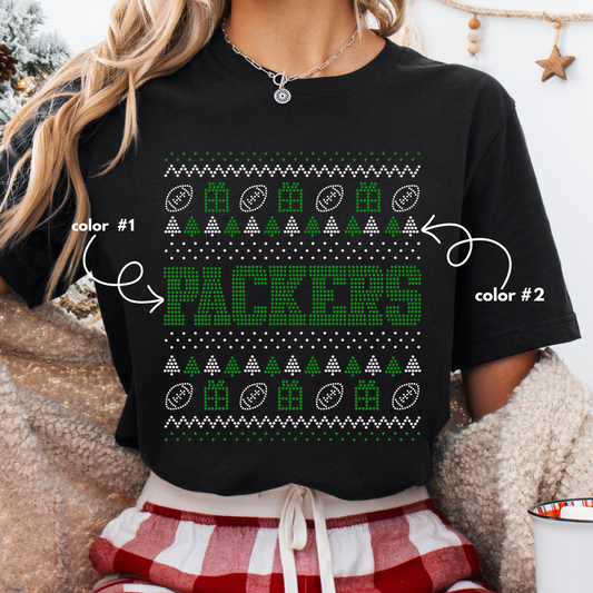 Packers Christmas Sweater SPANGLES TRANSFER