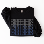 Panthers Fade Stacked RHINESTONE TRANSFER