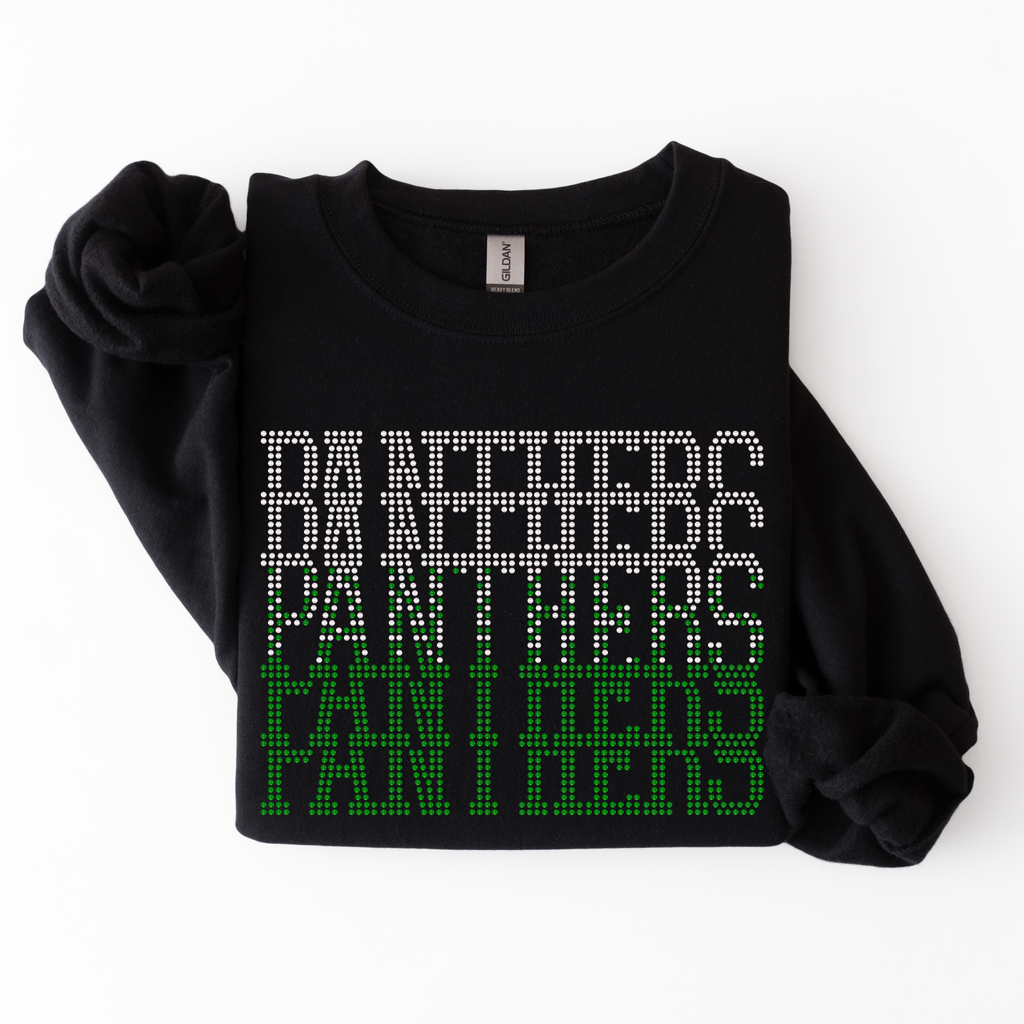Panthers Fade Stacked SPANGLE TRANSFER