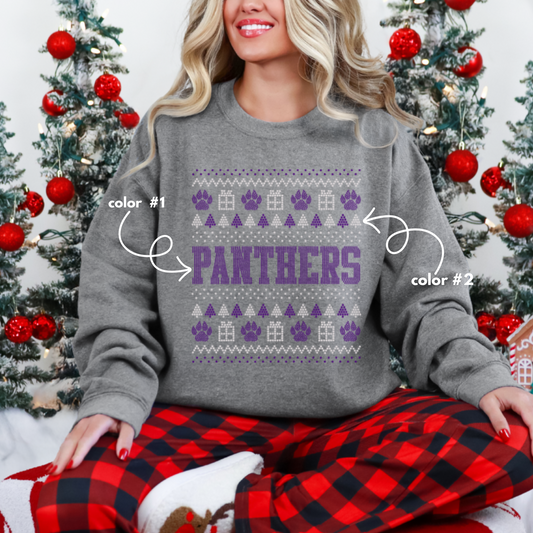 Panthers Christmas Sweater SPANGLES TRANSFER