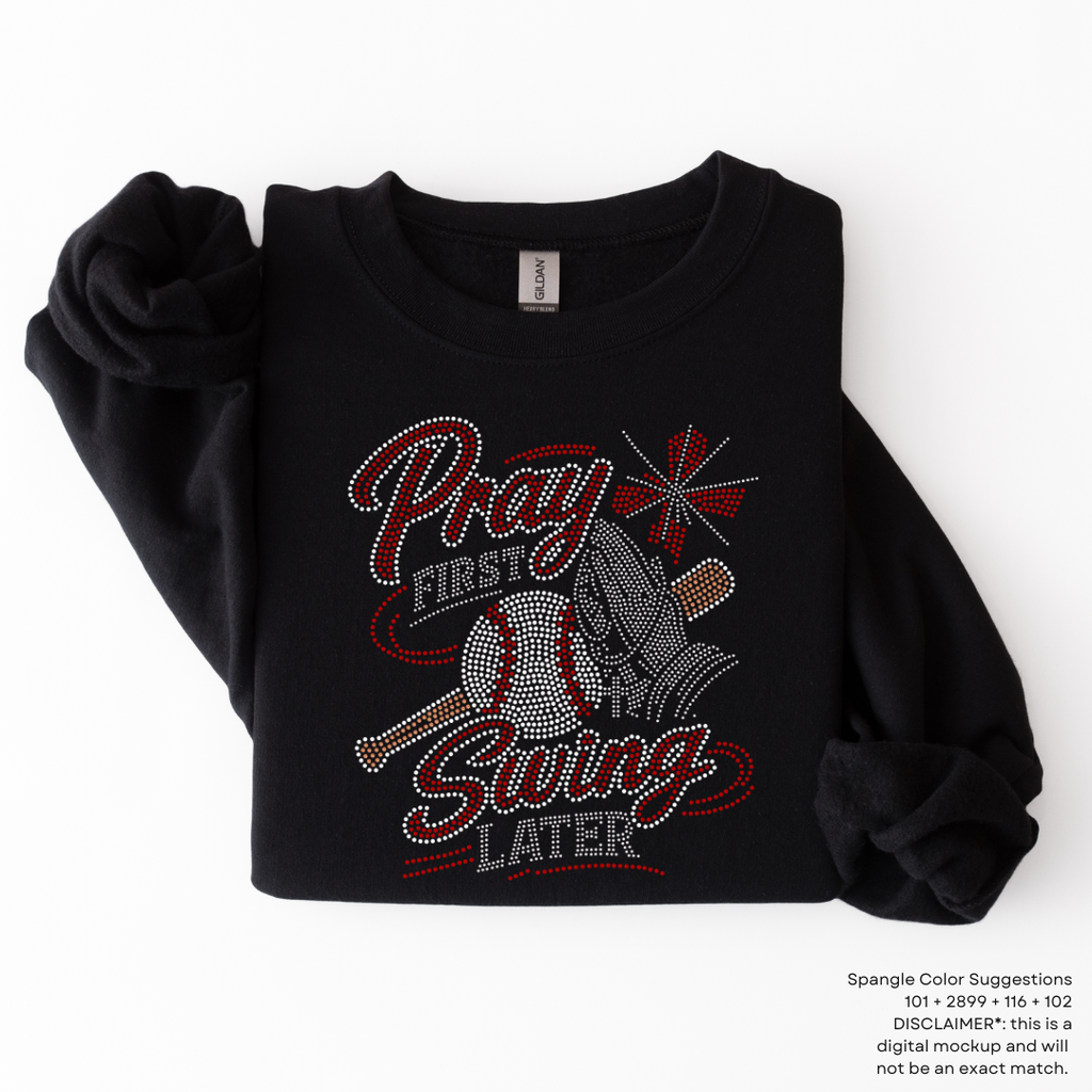 Pray First Swing Later SPANGLES TRANSFER