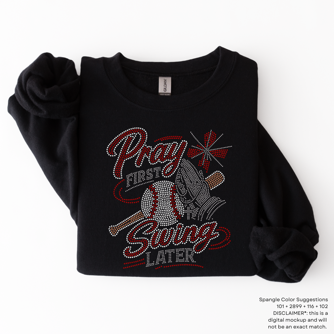 Pray First Swing Later SPANGLES TRANSFER