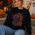 READY TO SHIP // Pumpkin Head Drinking SPANGLE TRANSFER c. 2024 + 2004