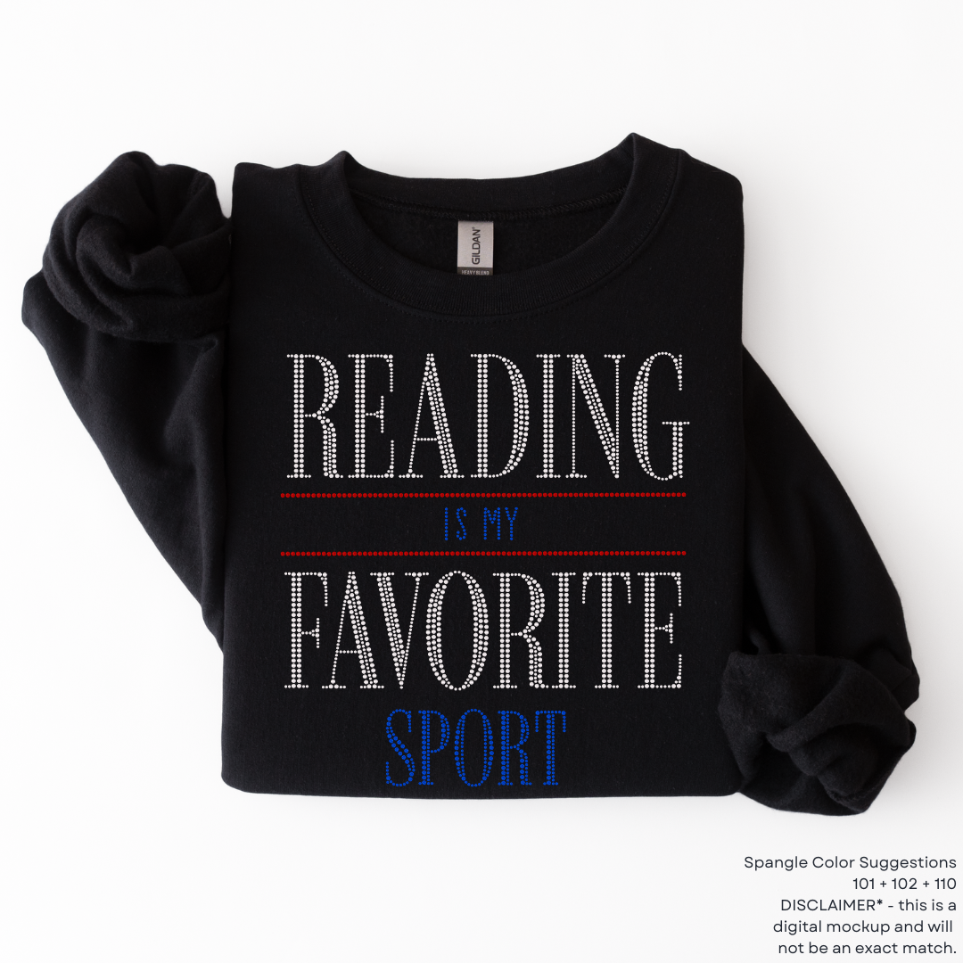 Reading is my Favorite Sport SPANGLES TRANSFER