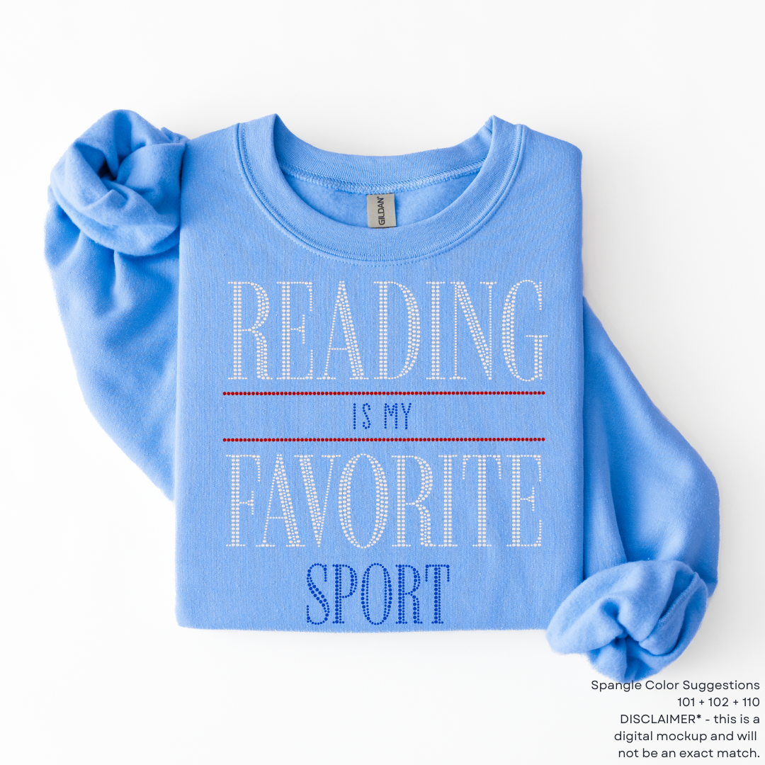 Reading is my Favorite Sport SPANGLES TRANSFER