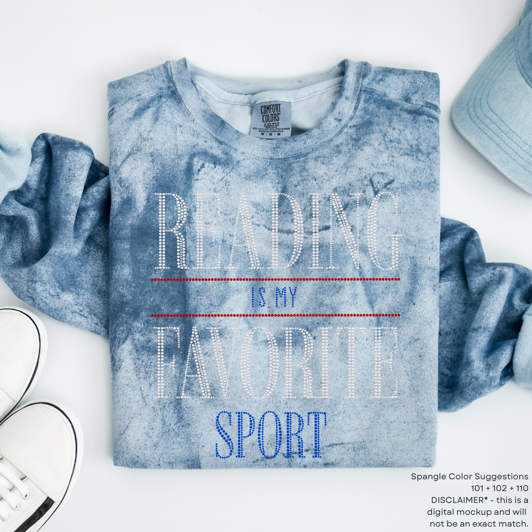 Reading is my Favorite Sport SPANGLES TRANSFER