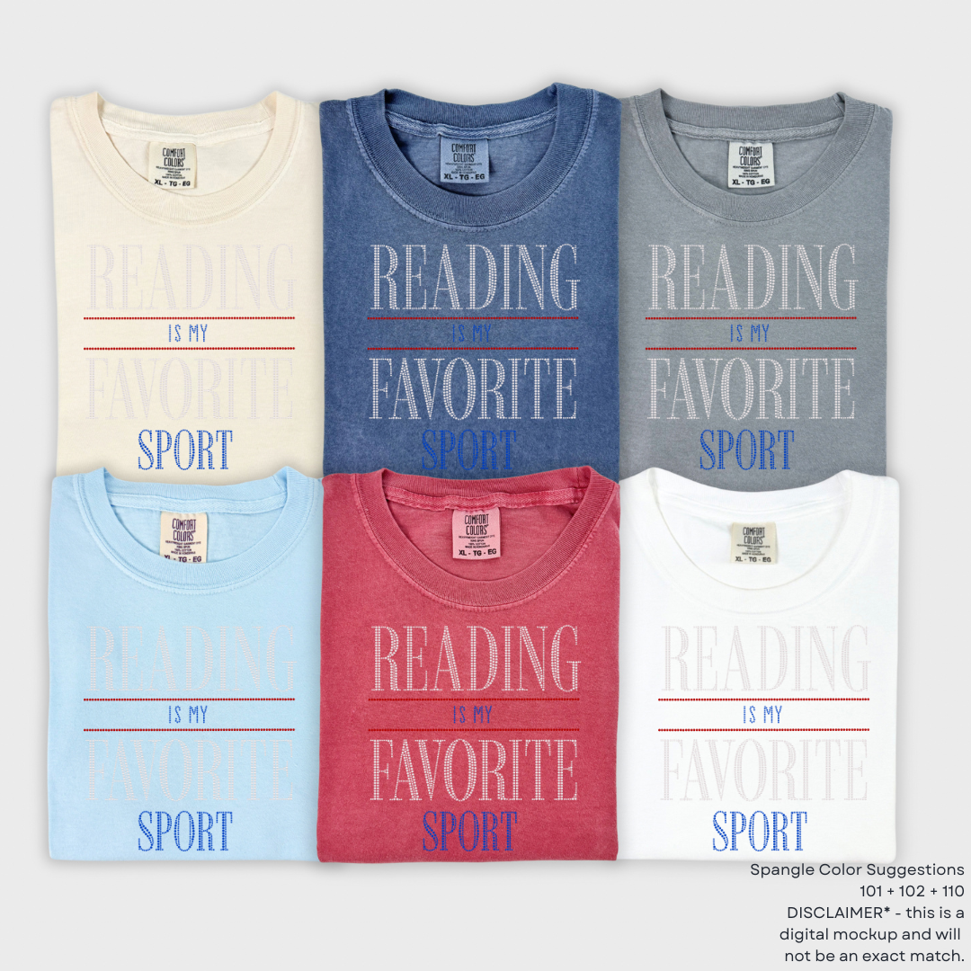 Reading is my Favorite Sport SPANGLES TRANSFER