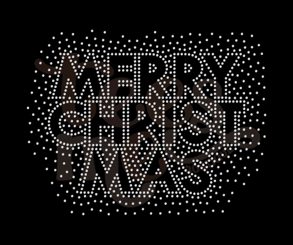 Merry Christmas Scatter RHINESTONE TRANSFER