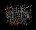 Merry Christmas Scatter 3 Color RHINESTONE TRANSFER