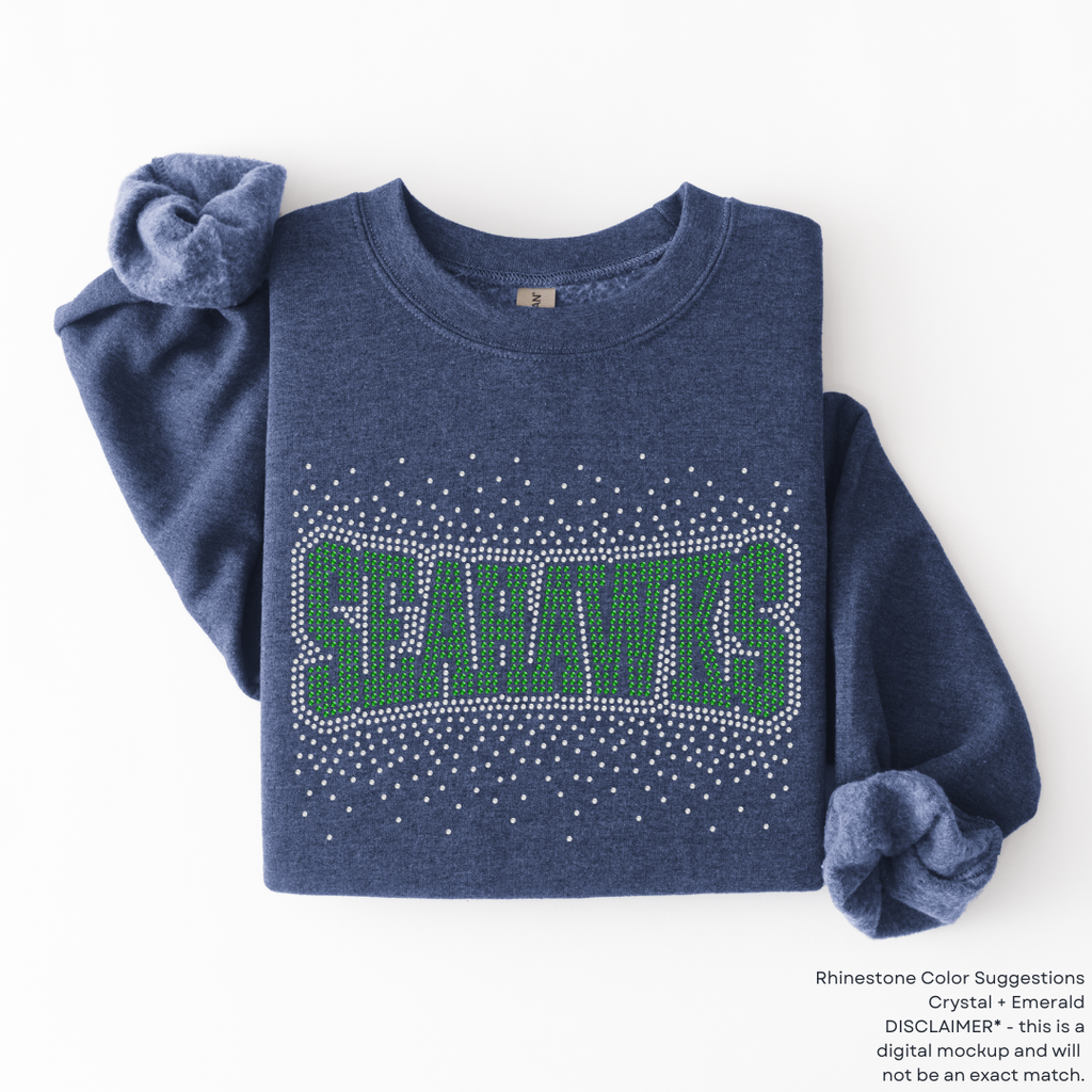 Seahawks Arched Scatter RHINESTONE TRANSFER