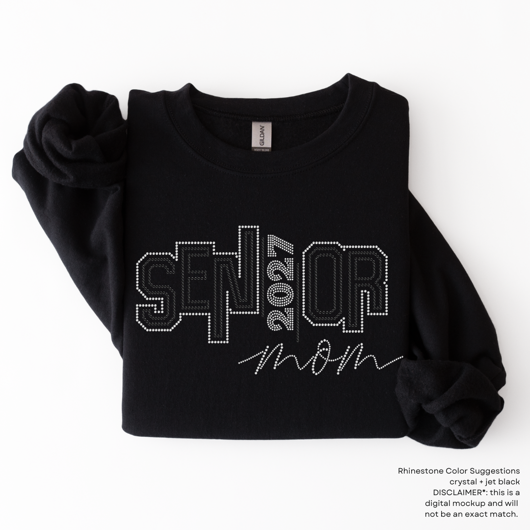 Senior Mom 2027 RHINESTONE TRANSFER