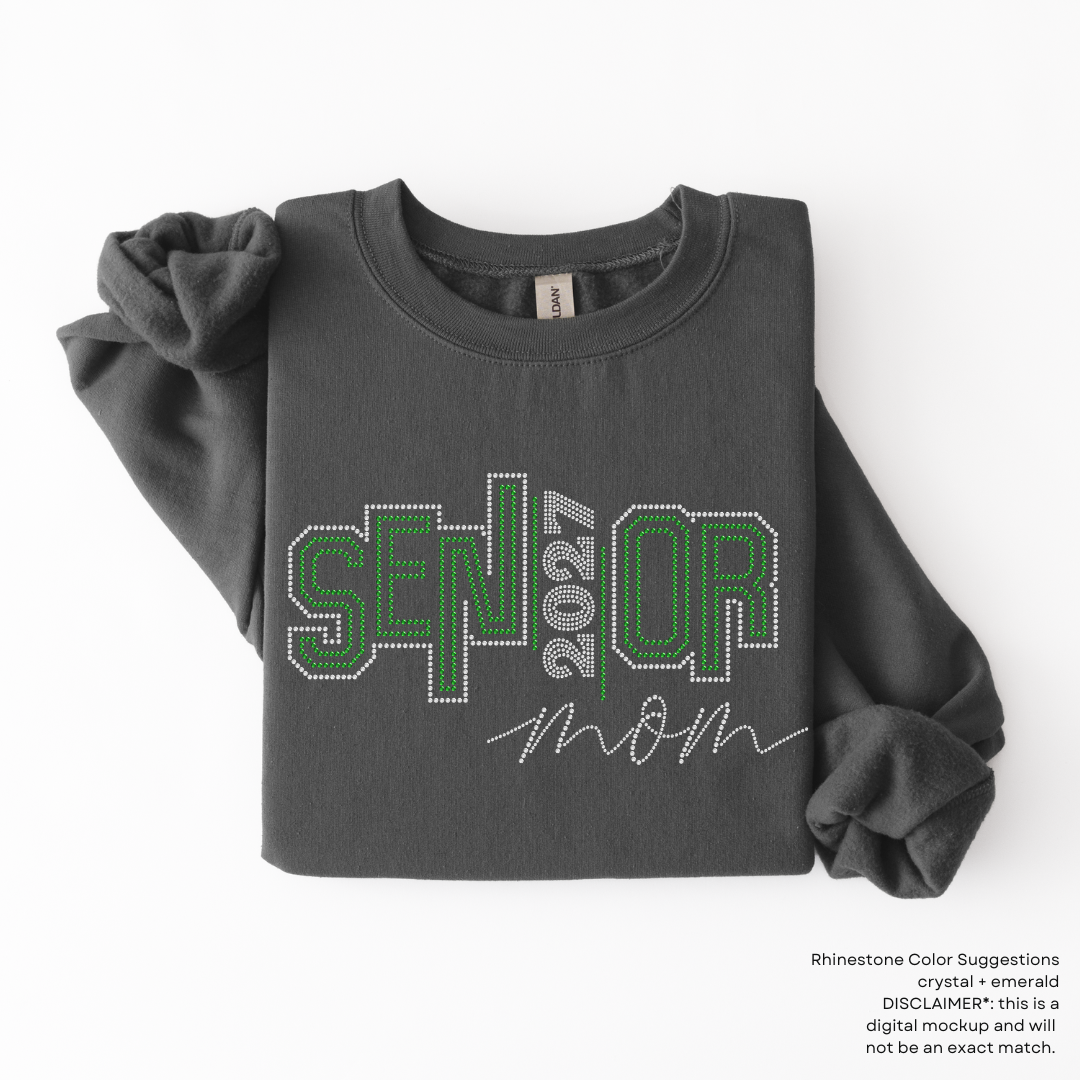 Senior Mom 2027 RHINESTONE TRANSFER