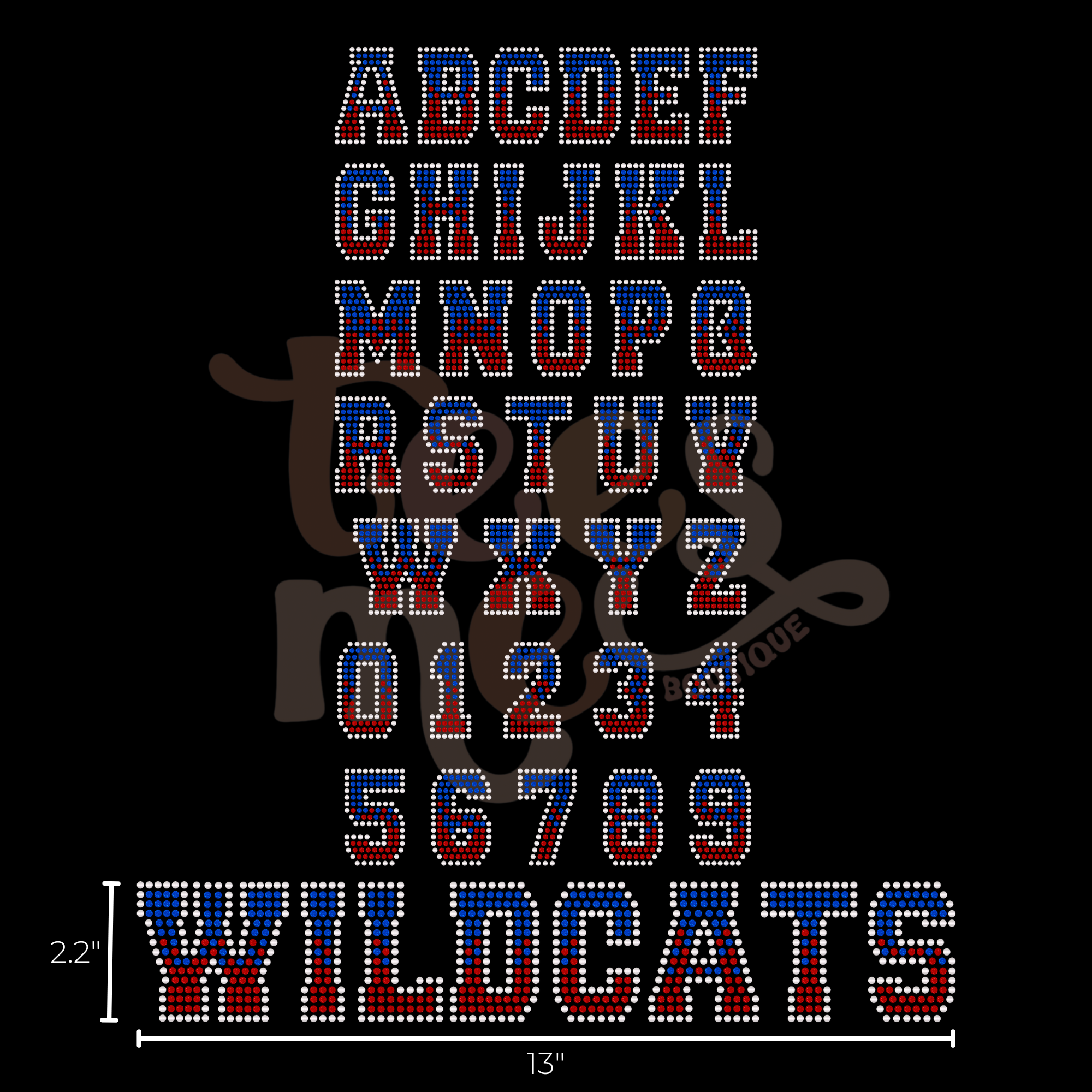 Semi Custom Spangle Transfer - Small Ombre Font - 3mm