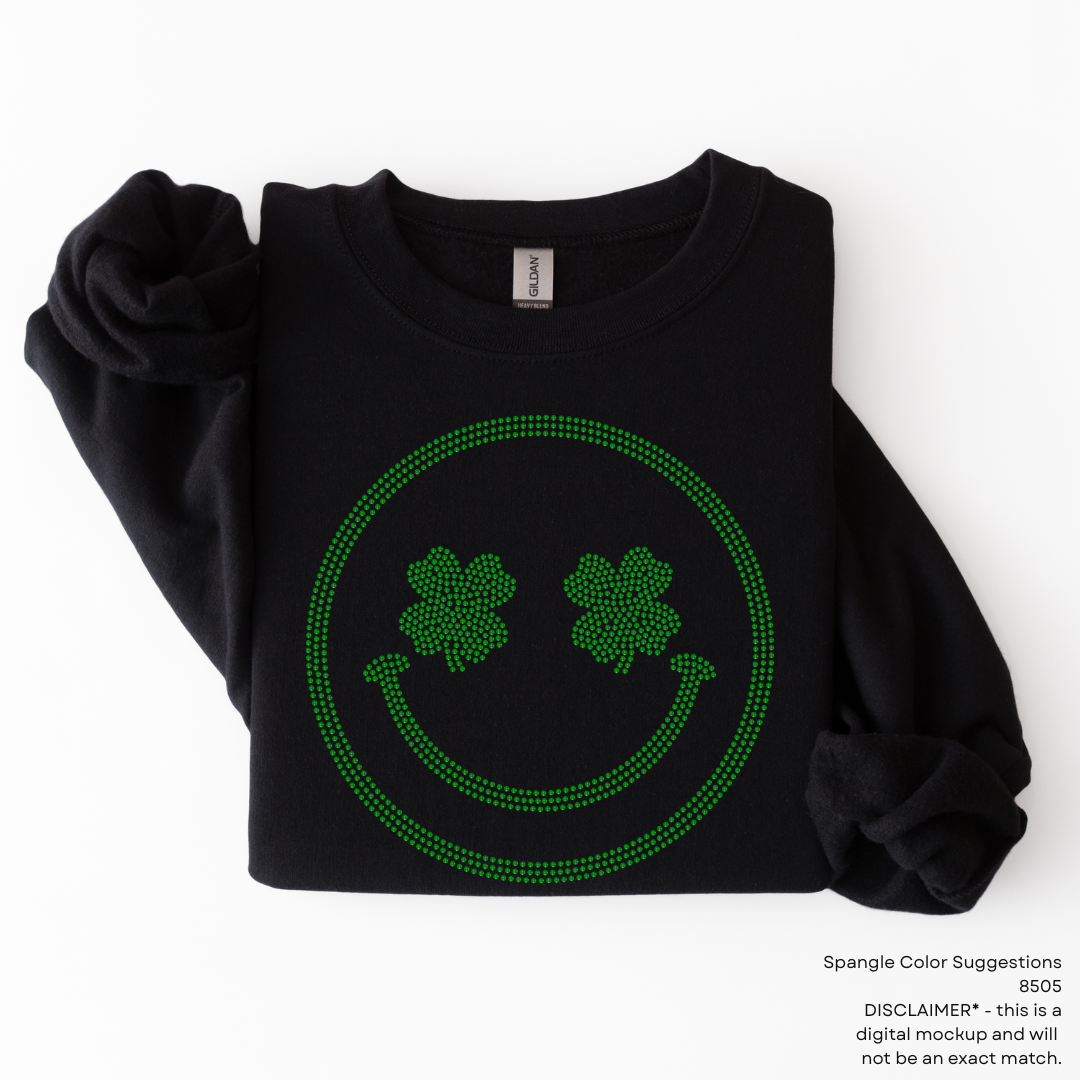 Smile Shamrock Outline SPANGLES TRANSFER