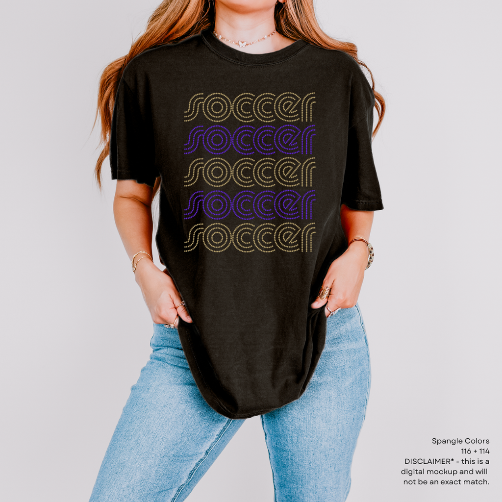 Vintage Soccer Stacked SPANGLES TRANSFER