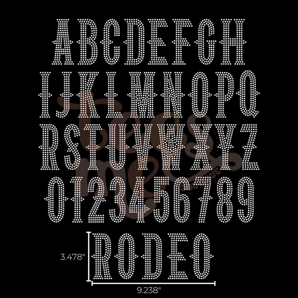 Semi Custom Spangle Transfer - Western Font