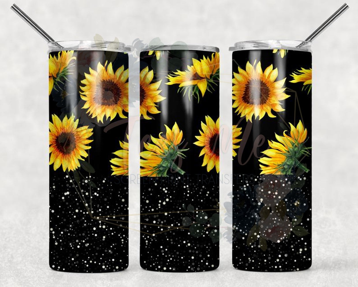 Sunflower Black Glitter