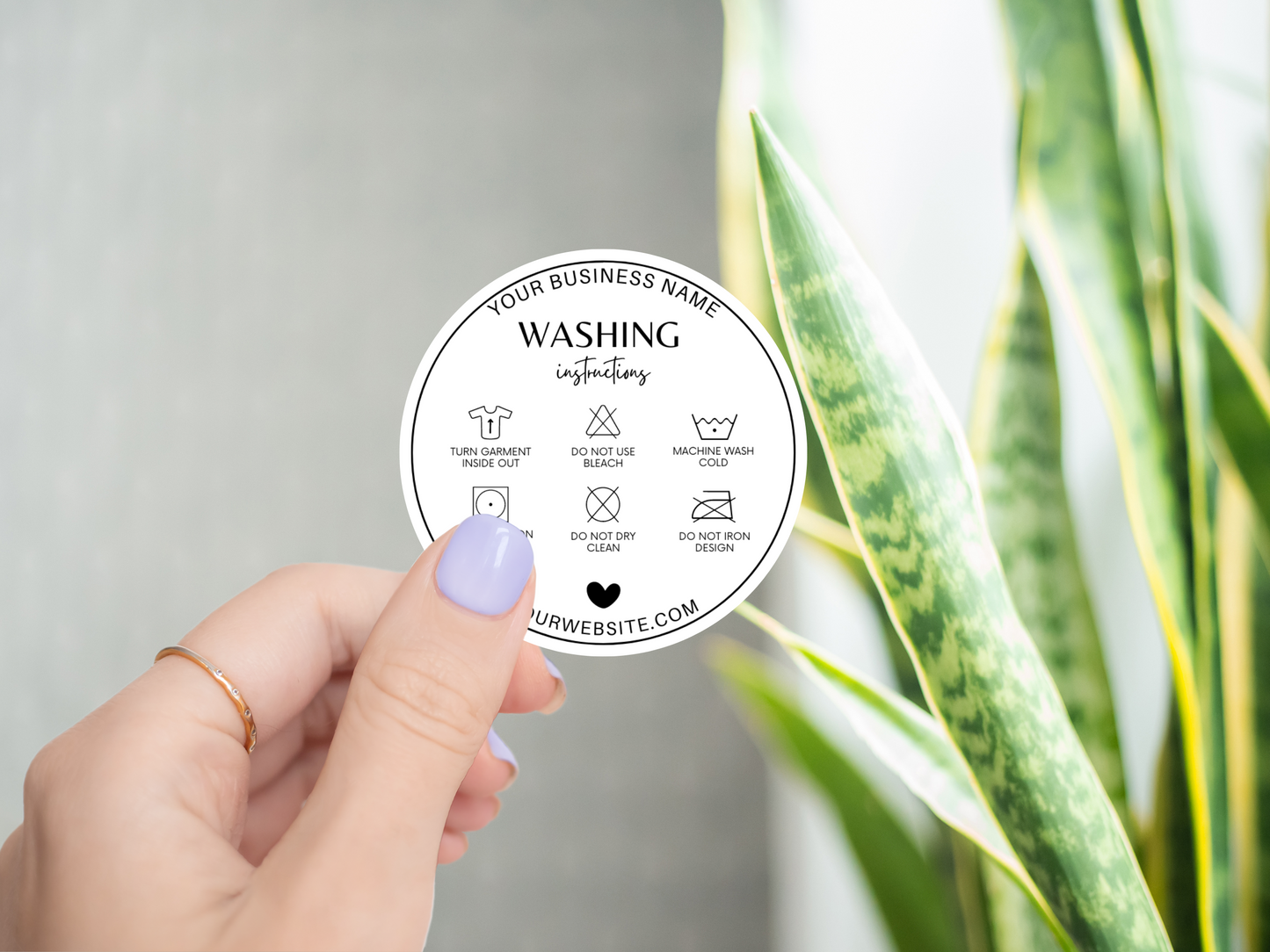Personalized Washing Instruction Stickers