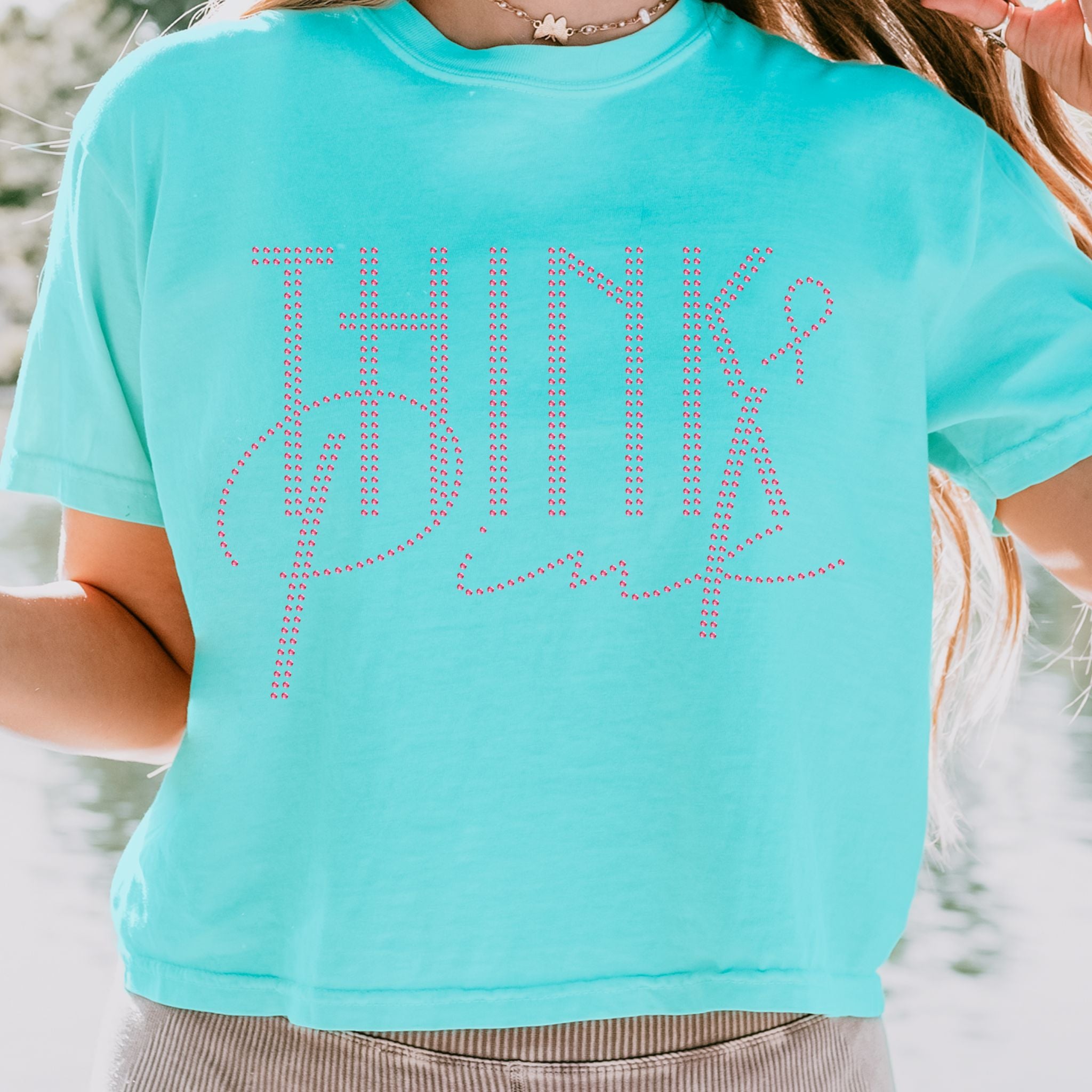 MADE TO ORDER // think pink RHINESTONE TRANSFER c. sparkle rose