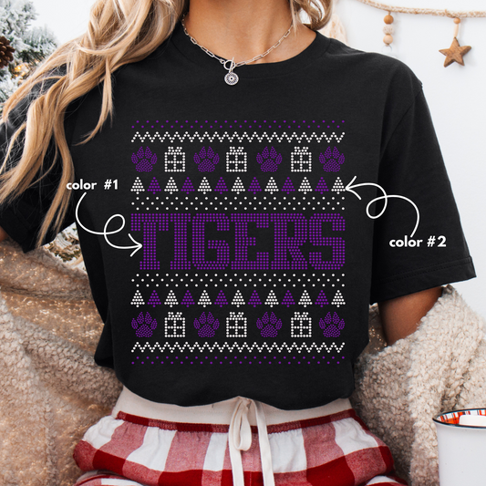 Tigers Christmas Sweater SPANGLES TRANSFER